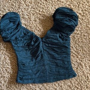Abercrombie and Fitch Teal Ruched Women's Top S